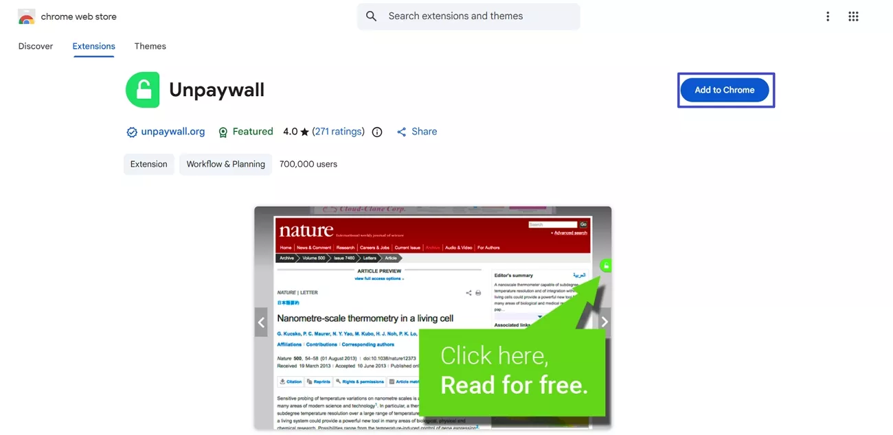 add unpaywall extension chrome