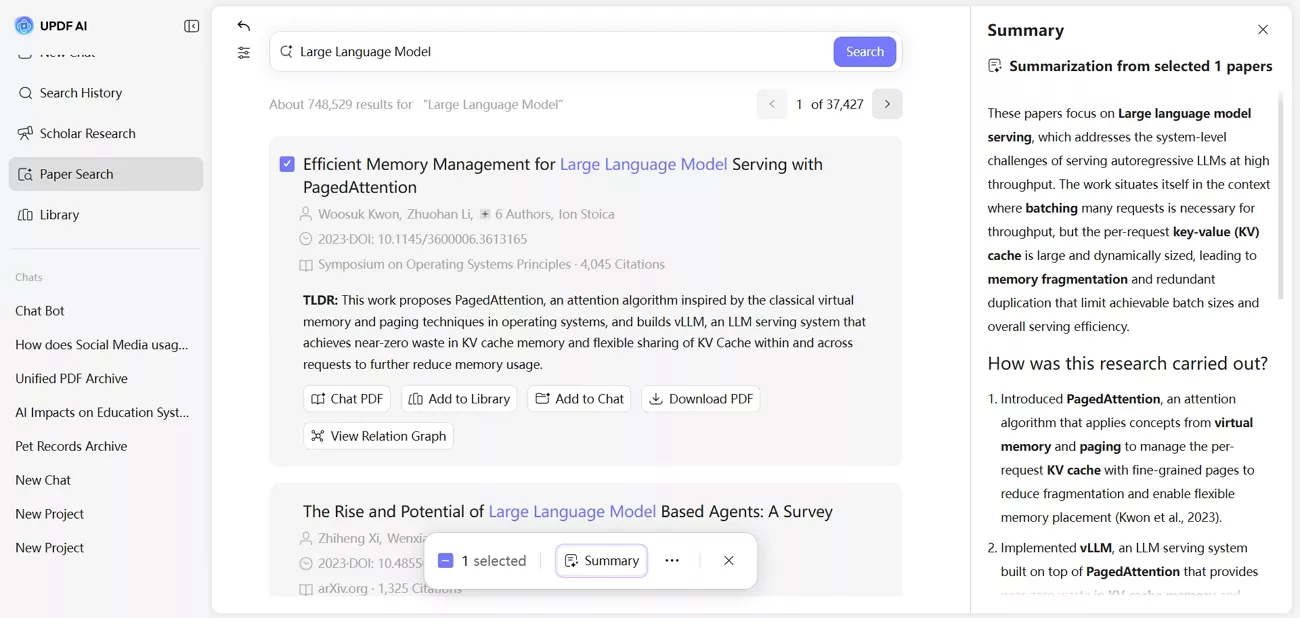 summarize available papers each understanding