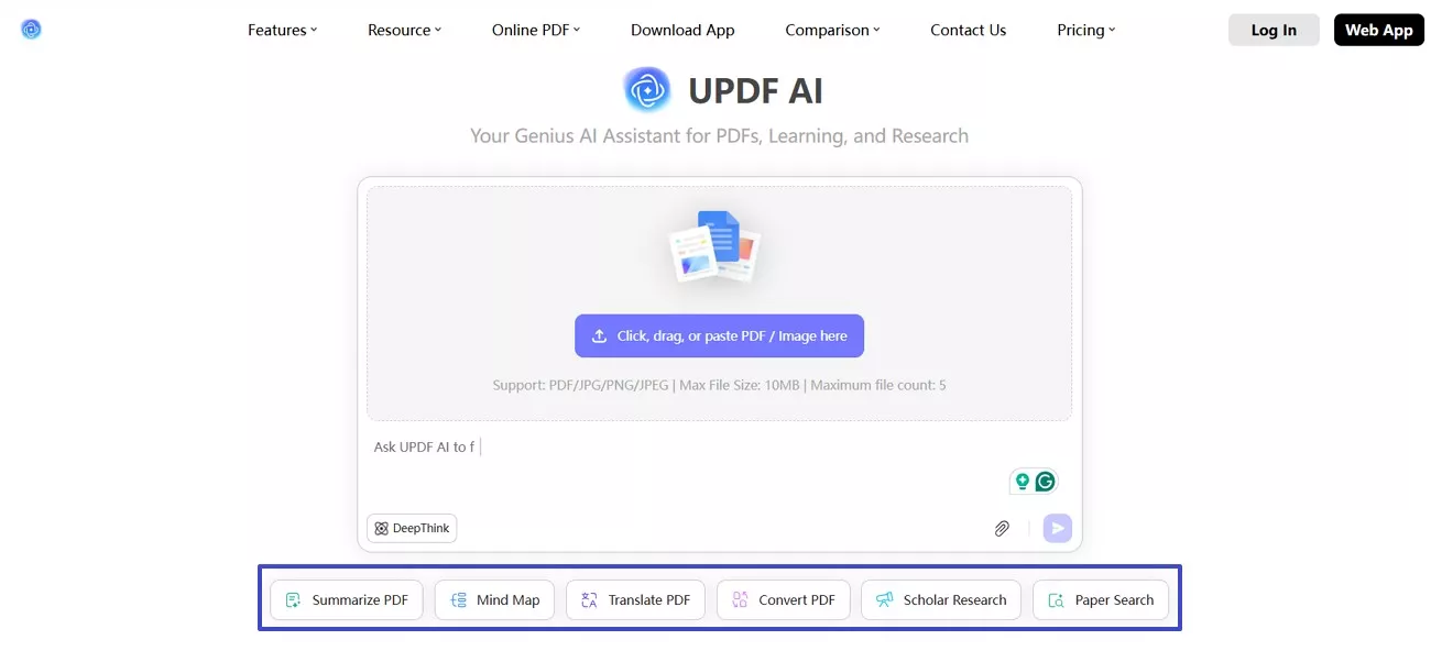 different features for analyzing research document