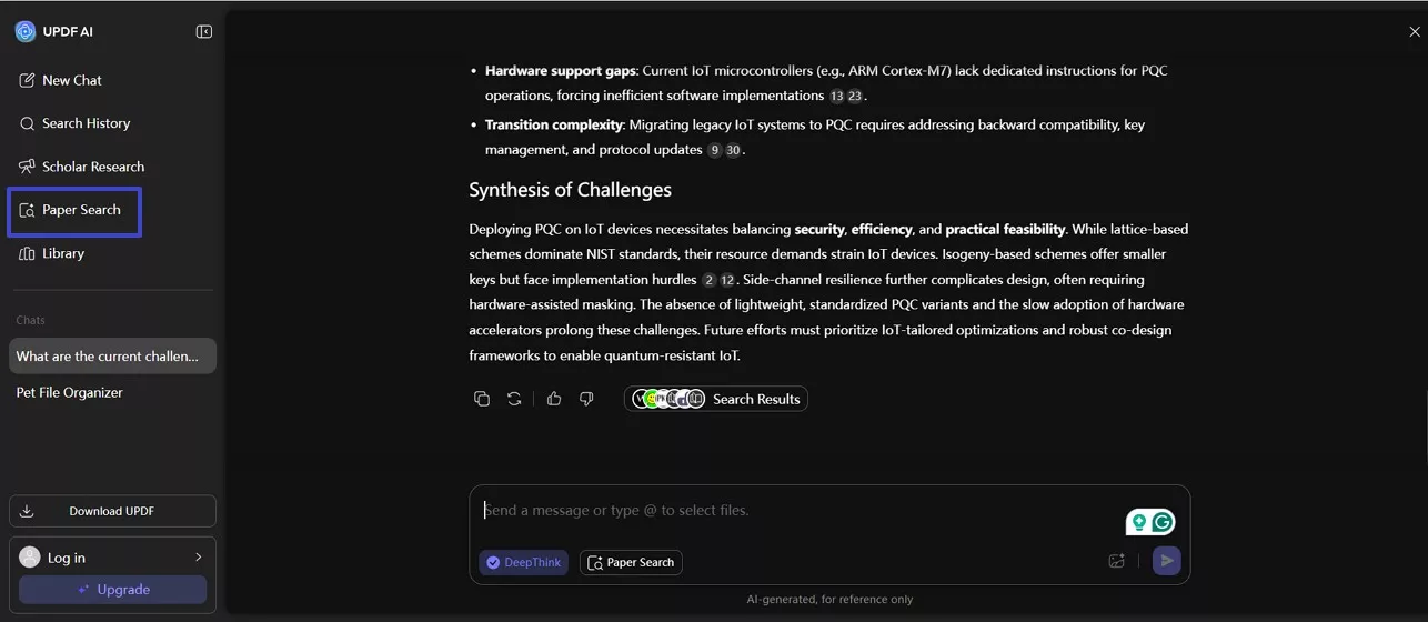 handling citation with updf ai