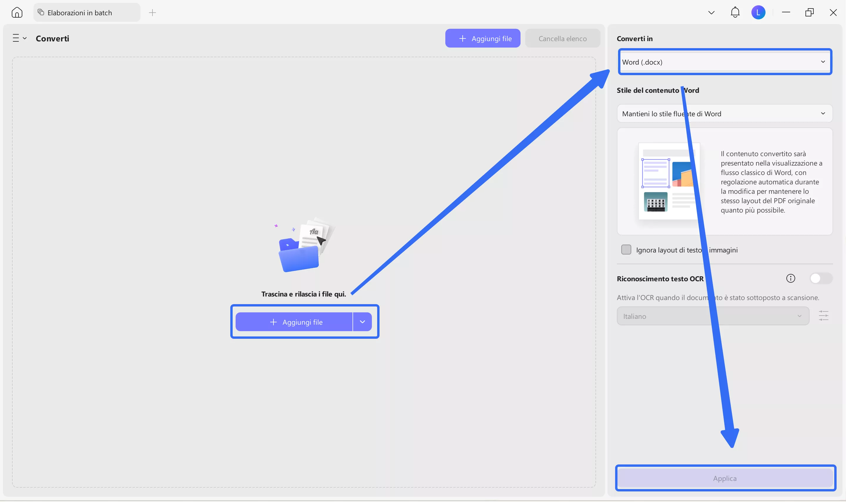 divide a word page into 4 batch convert