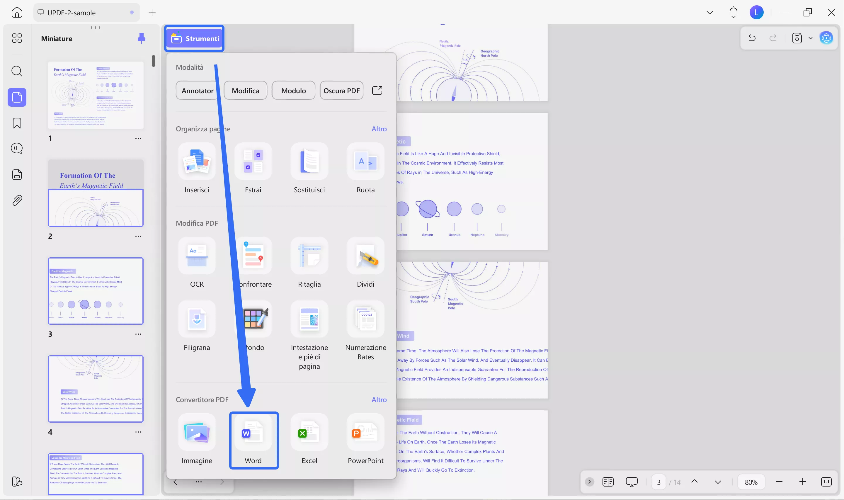 divide a word page into 4 pdf to wrod