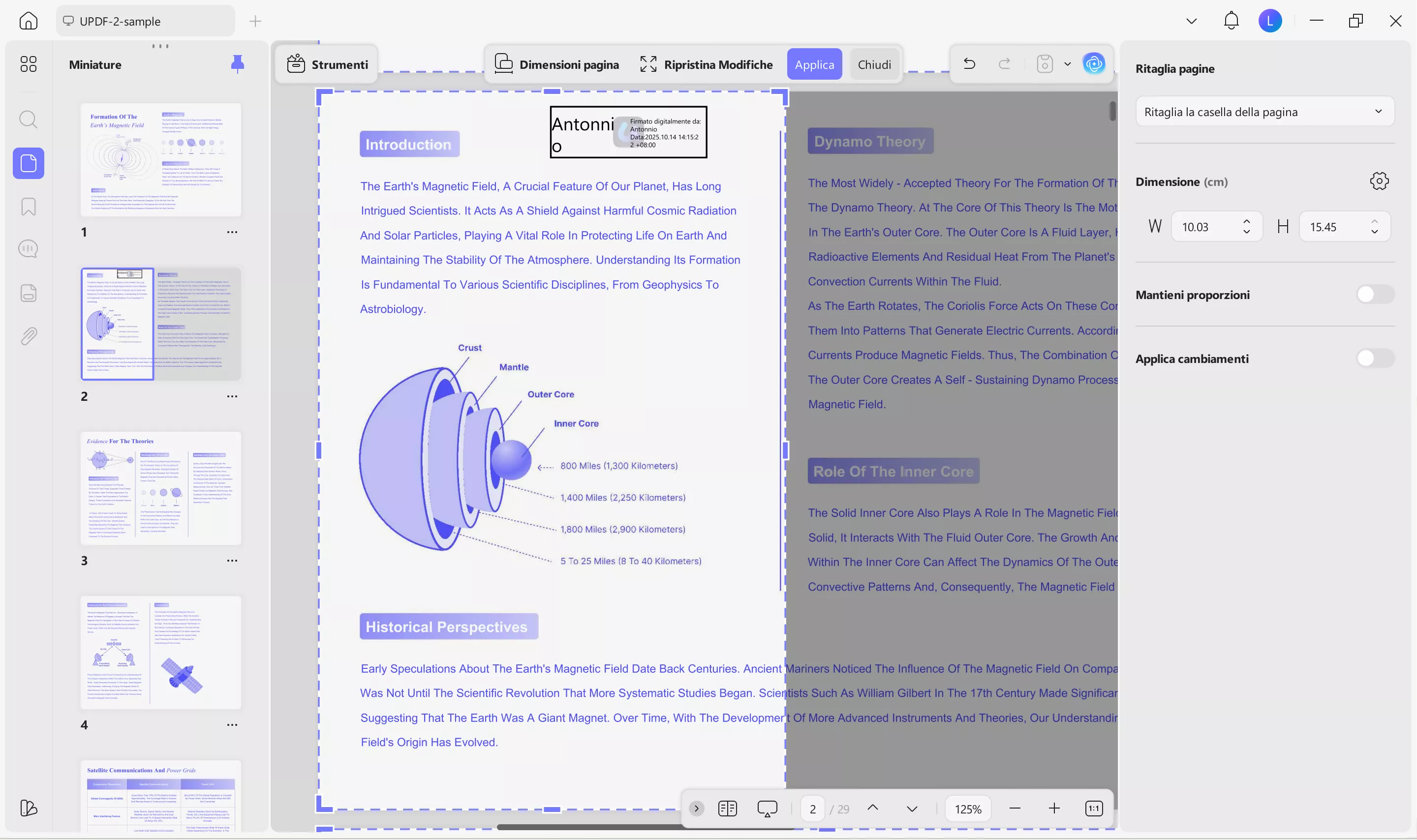 divide a word page into 4 crop
