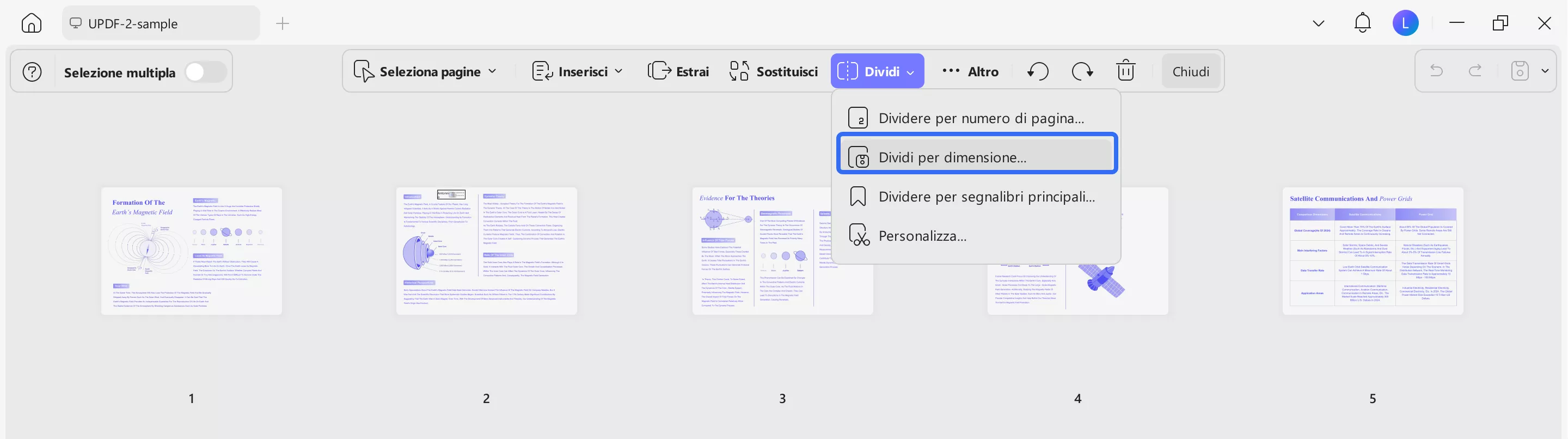 divide a word page into 4 split