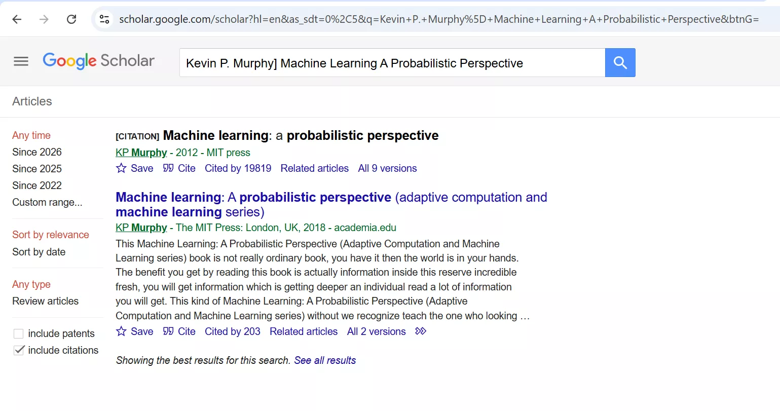 Google Scholar citation generator