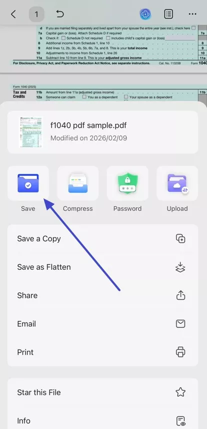 choose the save button