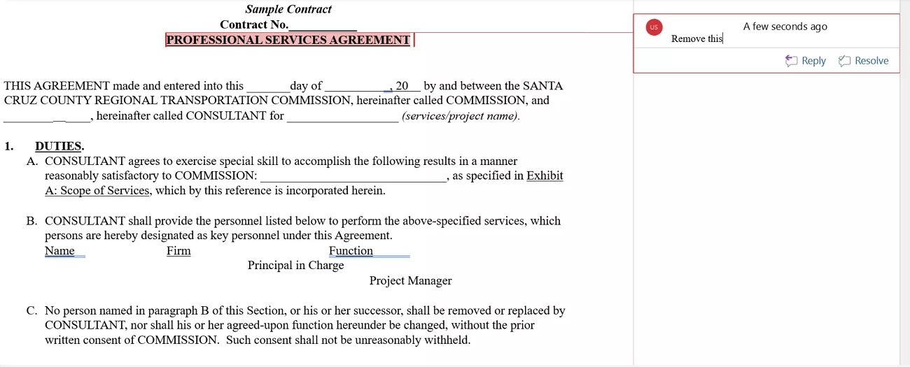 add comments margins amendments