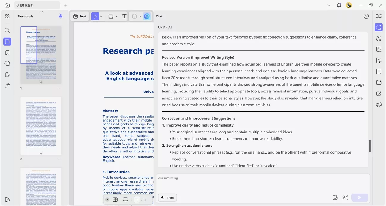 get writing assistance updf ai desktop