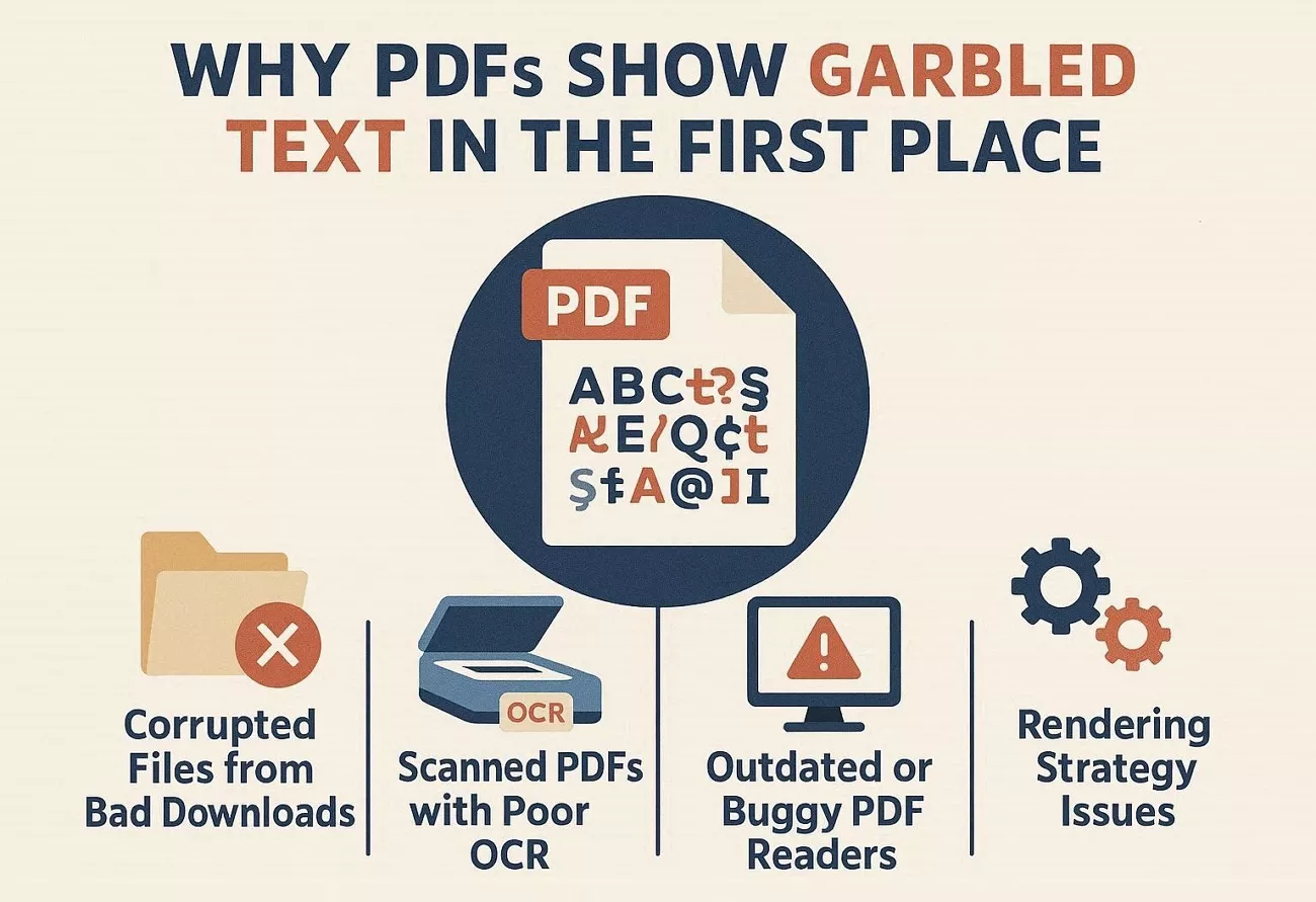reason garbled text pdf files