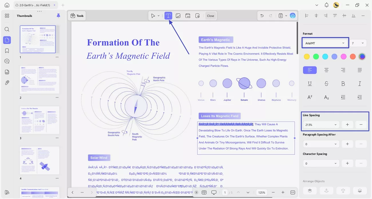 fix garbled text font line spacing