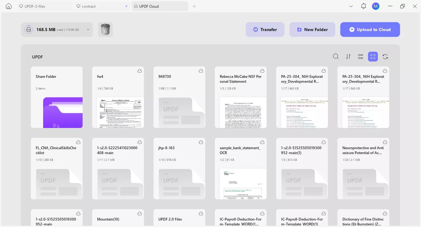 updf cloud interface