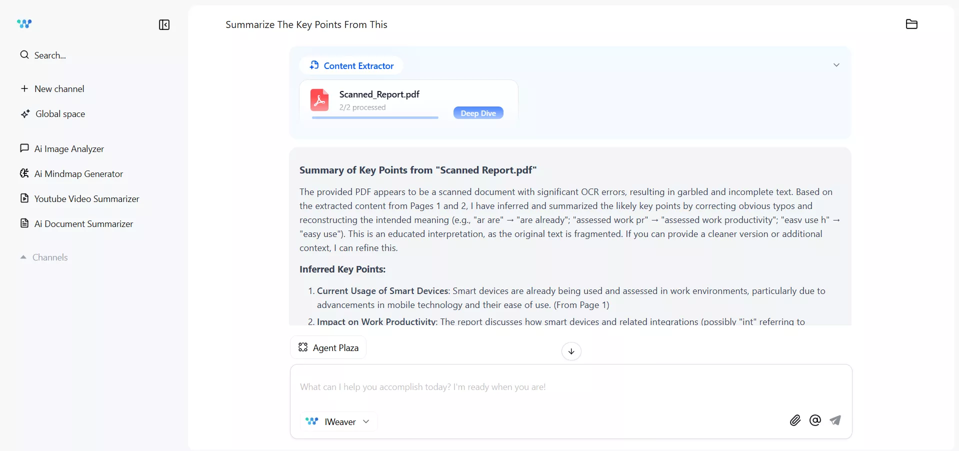 iweaver-scanned-pdf-summarize