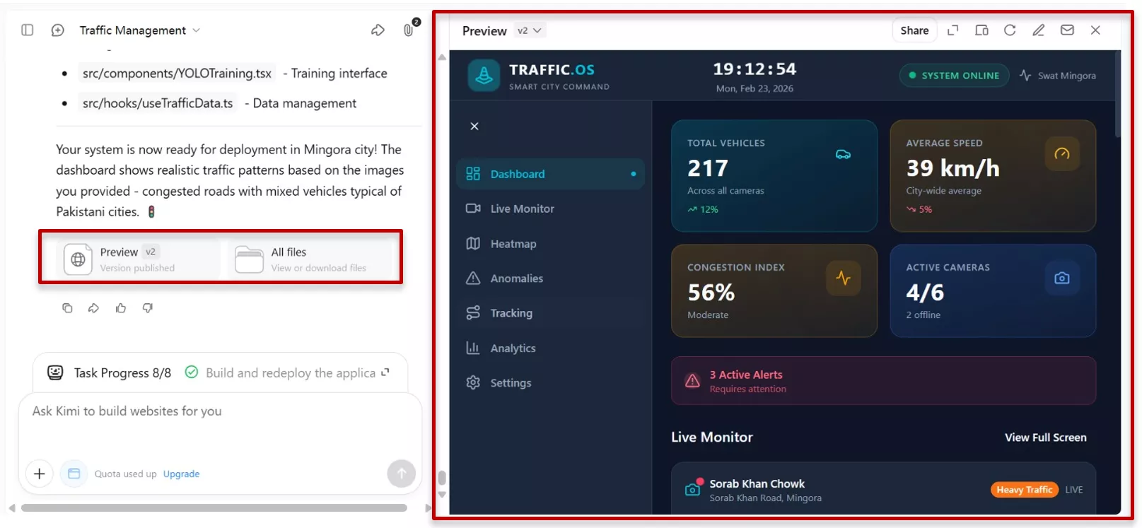 kimi k2.5 response for asking multi-step complex project