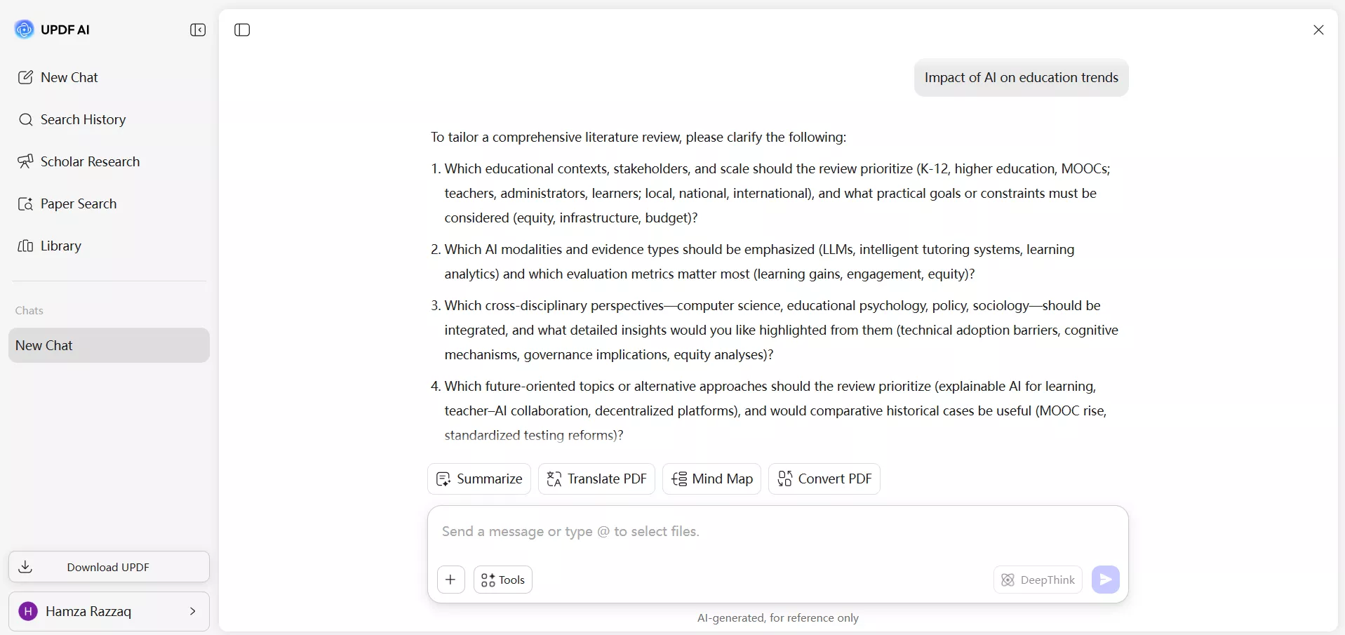 updf literature review