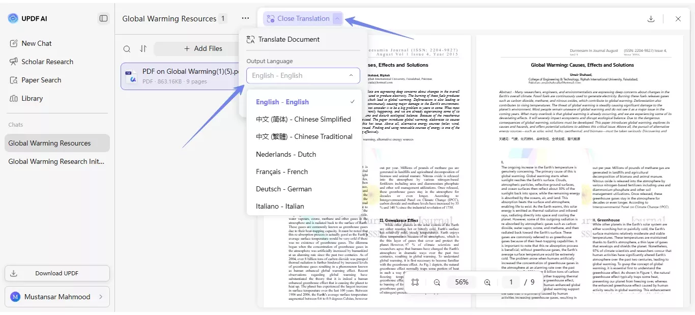 updf-ai-side-by-side-translation