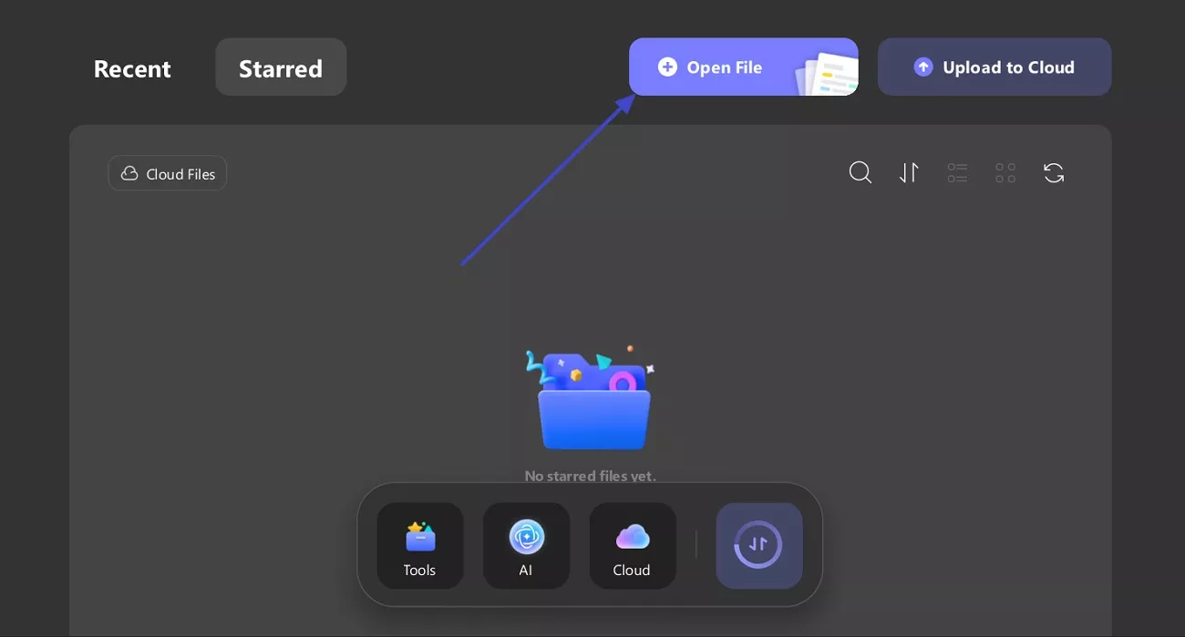 open pdf in updf to proceed