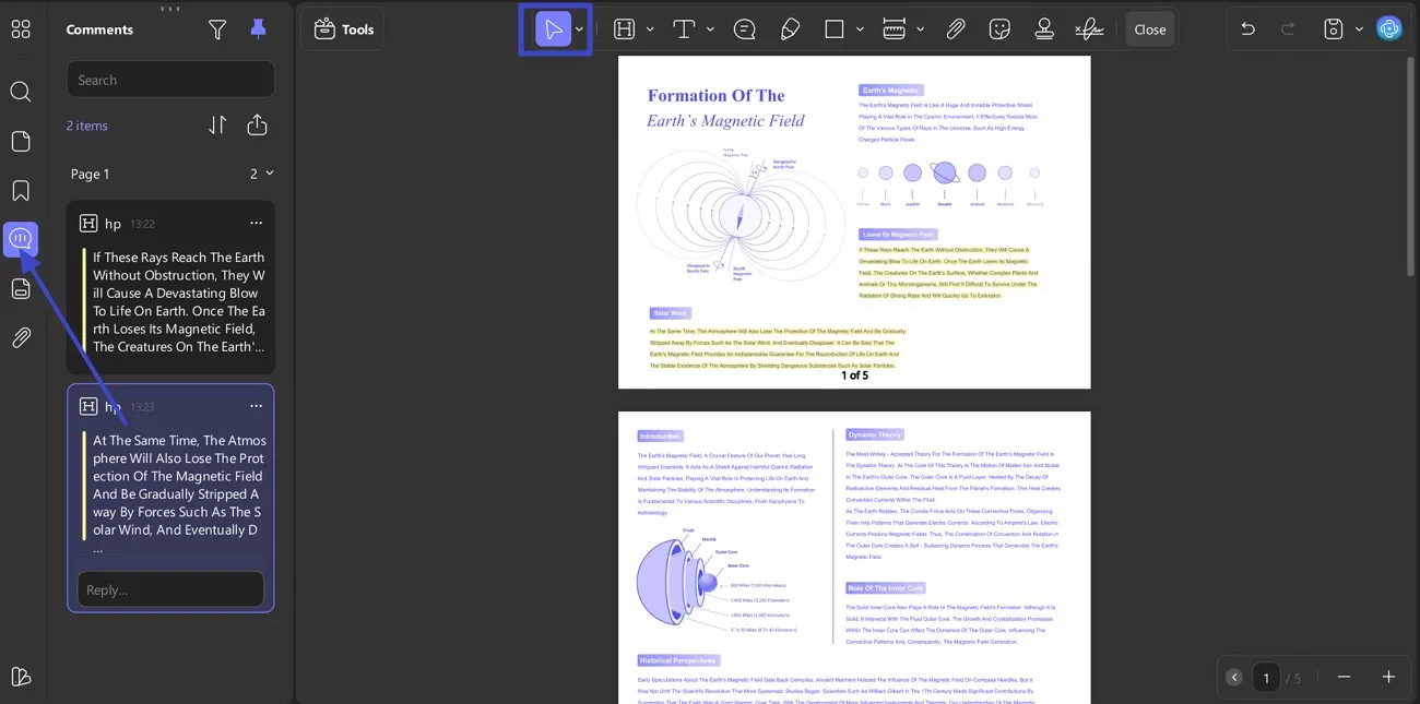 annotate or edit the document