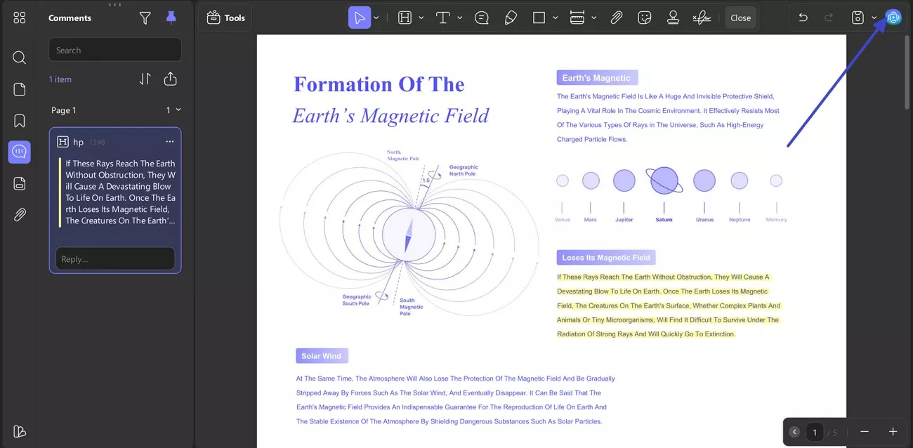 press the updf ai icon