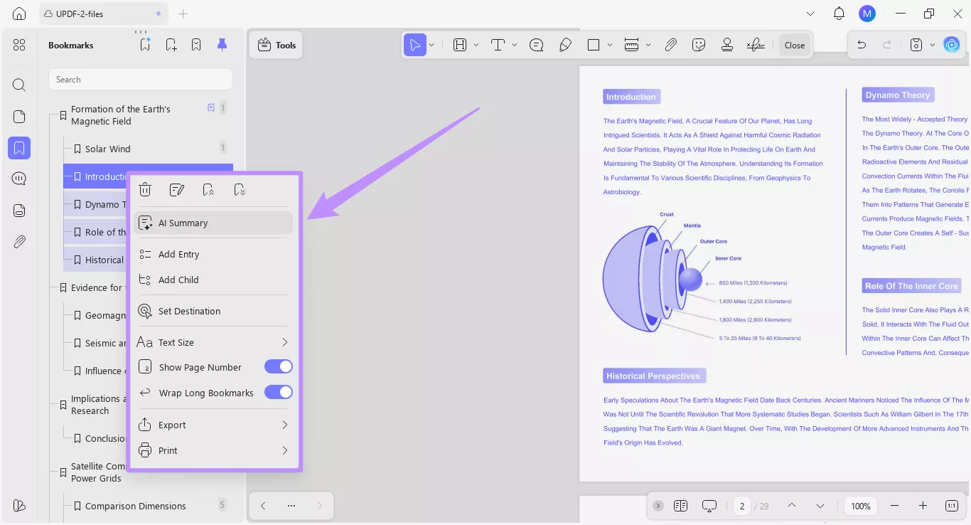 bookmarks right-click menu