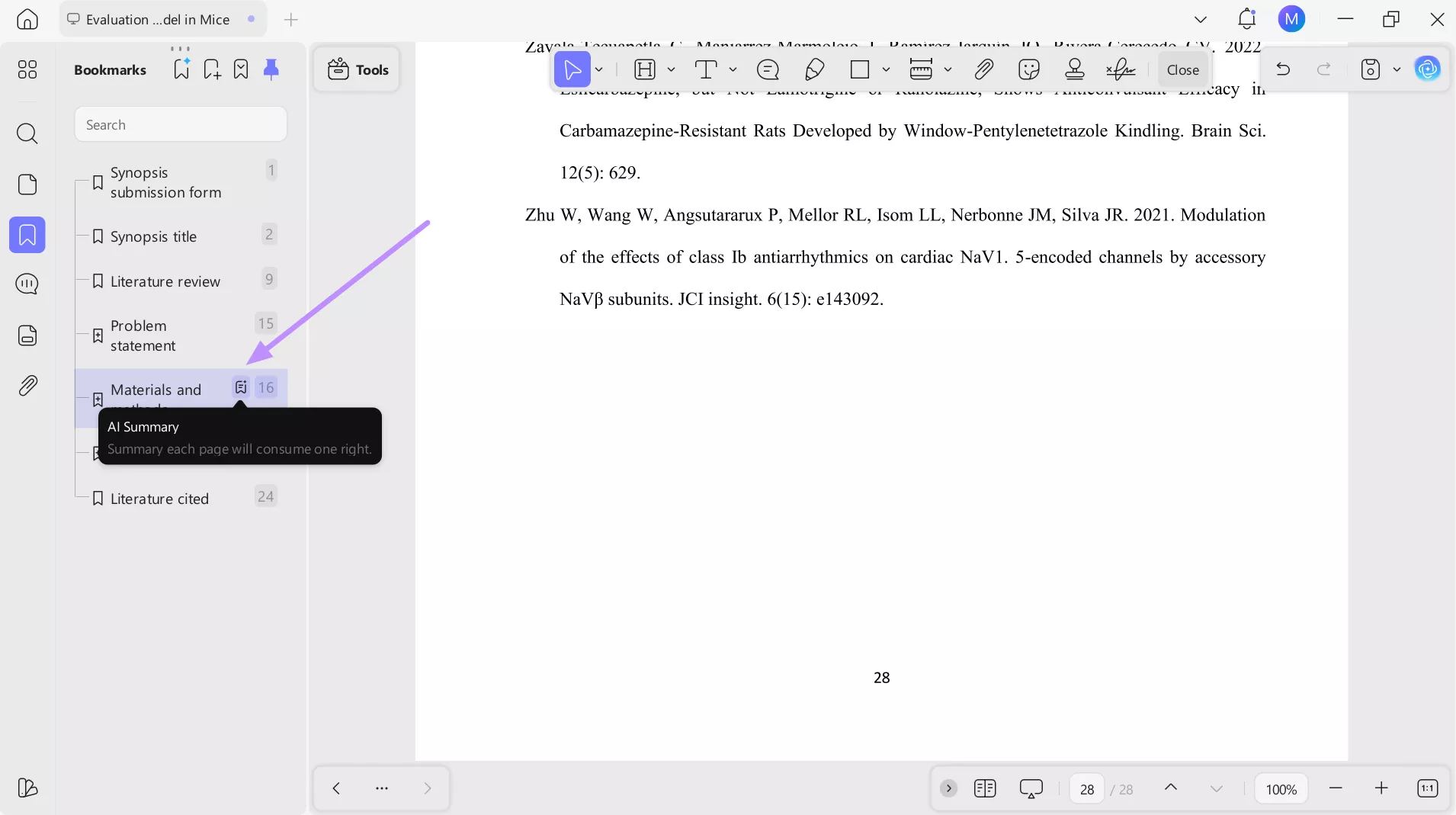 get ai summary of bookmark