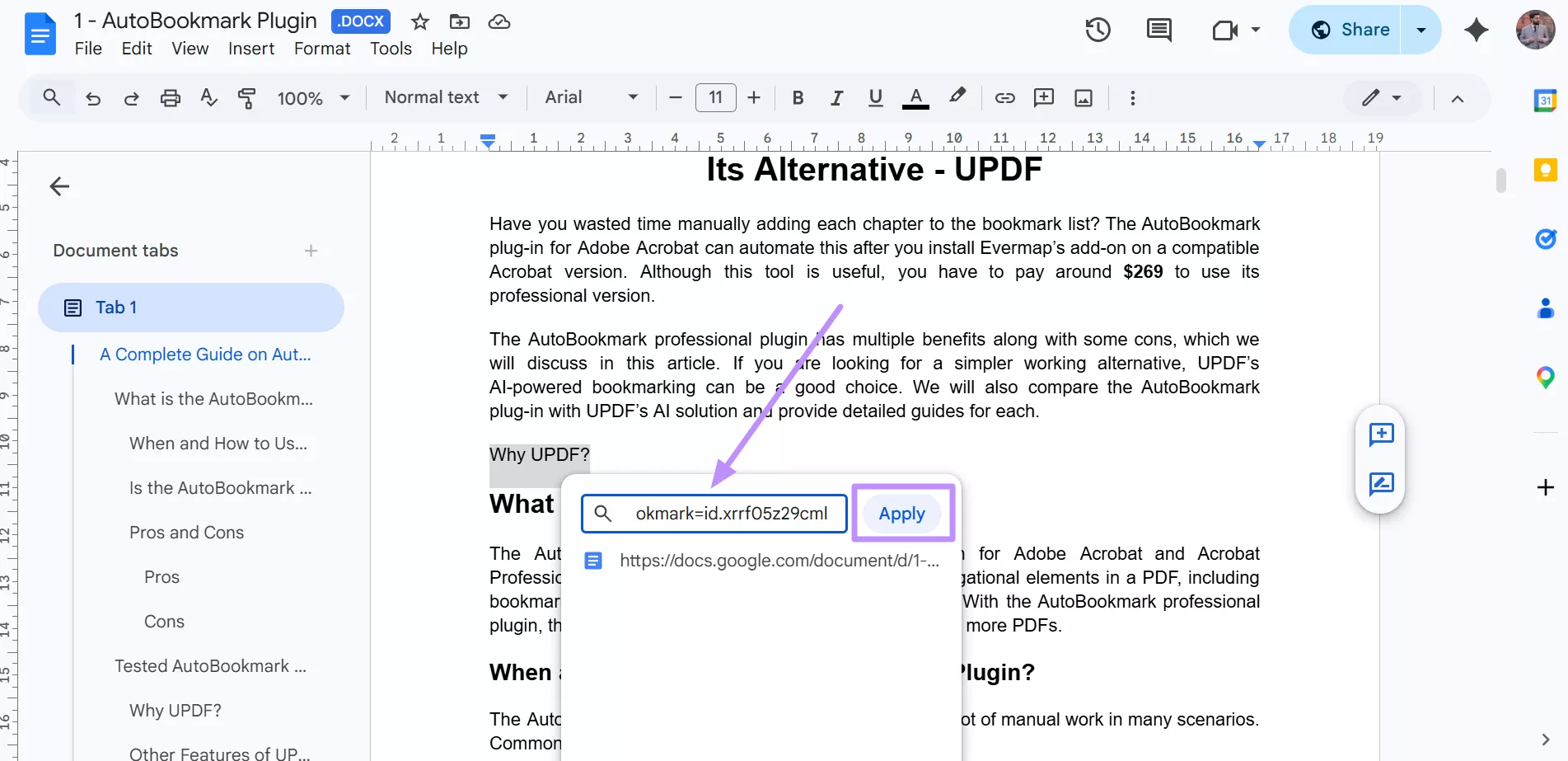 copy and apply the link