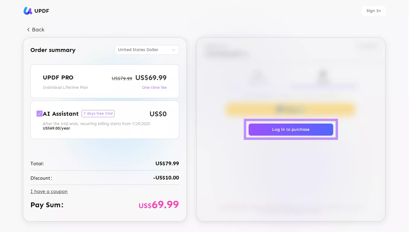 click log in to purchase updf