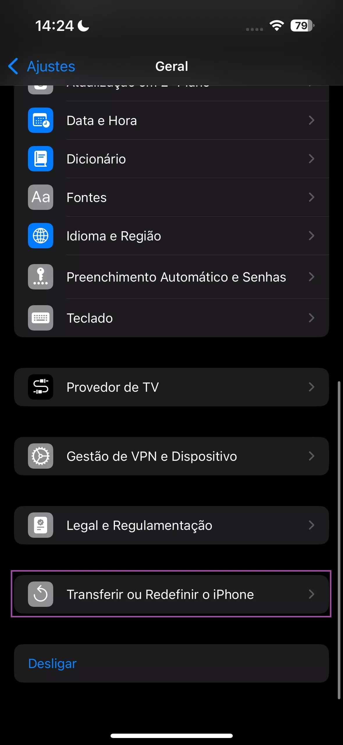 Redefinir Todas as Configurações