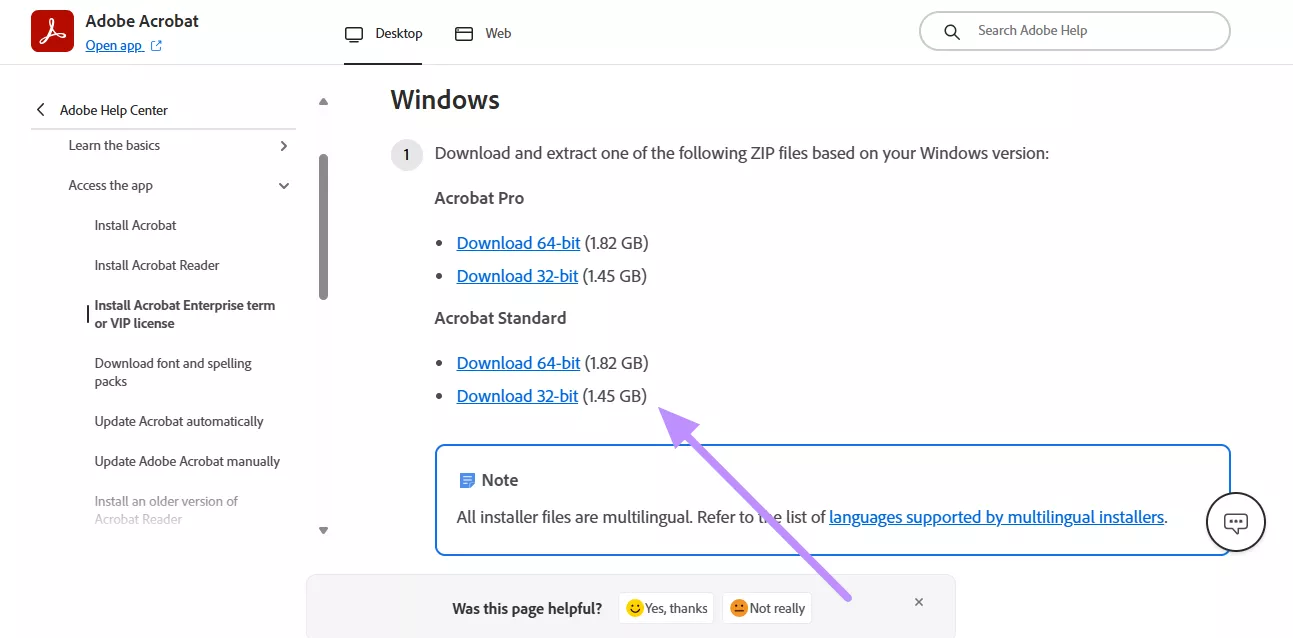 download 32 bit adobe dc