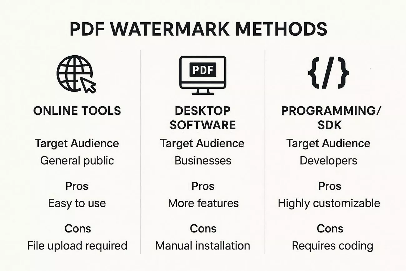 add watermark pdf multiple methods